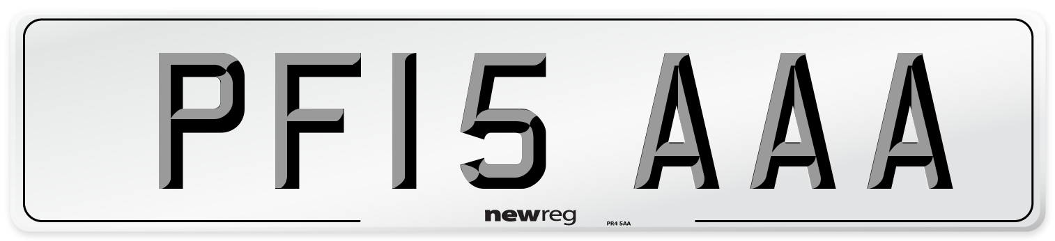 PF15 AAA Number Plate from New Reg